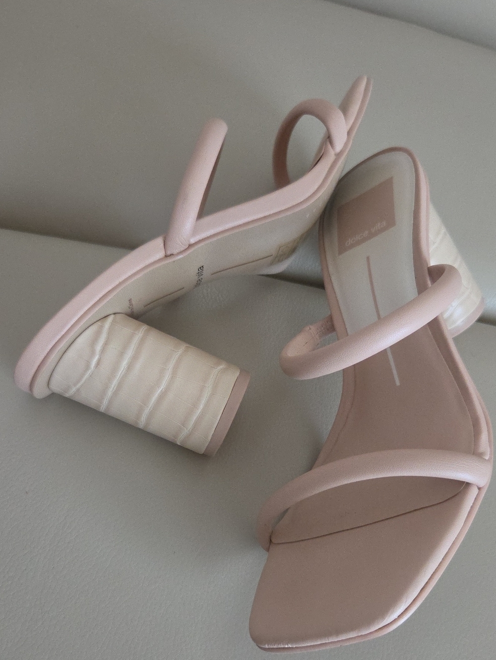 Dolce Vita Blush Pink Double-Strap Block Heel Sandal Size 6.5 - Picture 14 of 17